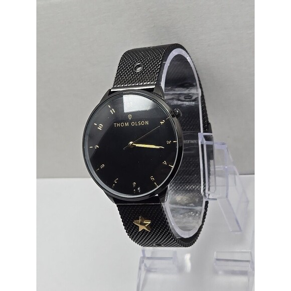 Thom Olson CBTO002 Night Dream Black Mesh Charm Watch 40mm Quartz New Battery - Picture 2 of 9